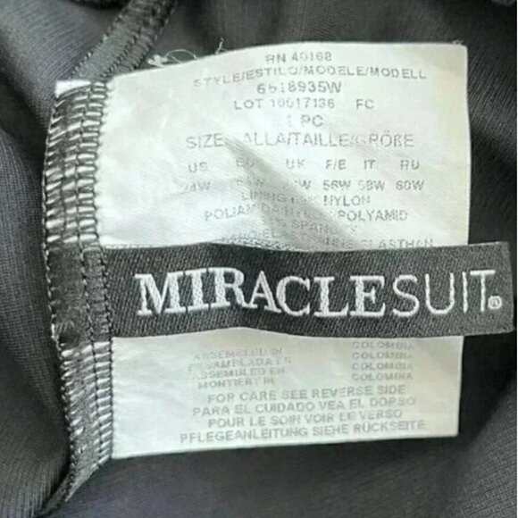 Miraclesuit Plus Size 24W Marais One-Piece Swimdress Black Slimming Resortwear - Picture 4 of 11